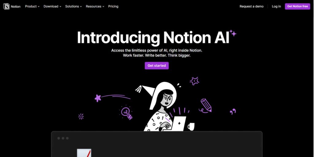 a screenshot of notion ais homepage