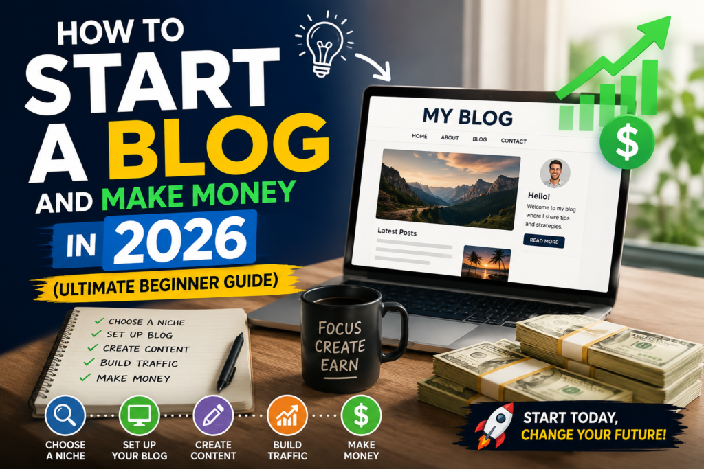 how to start a blog and make money in 2026 beginner guide