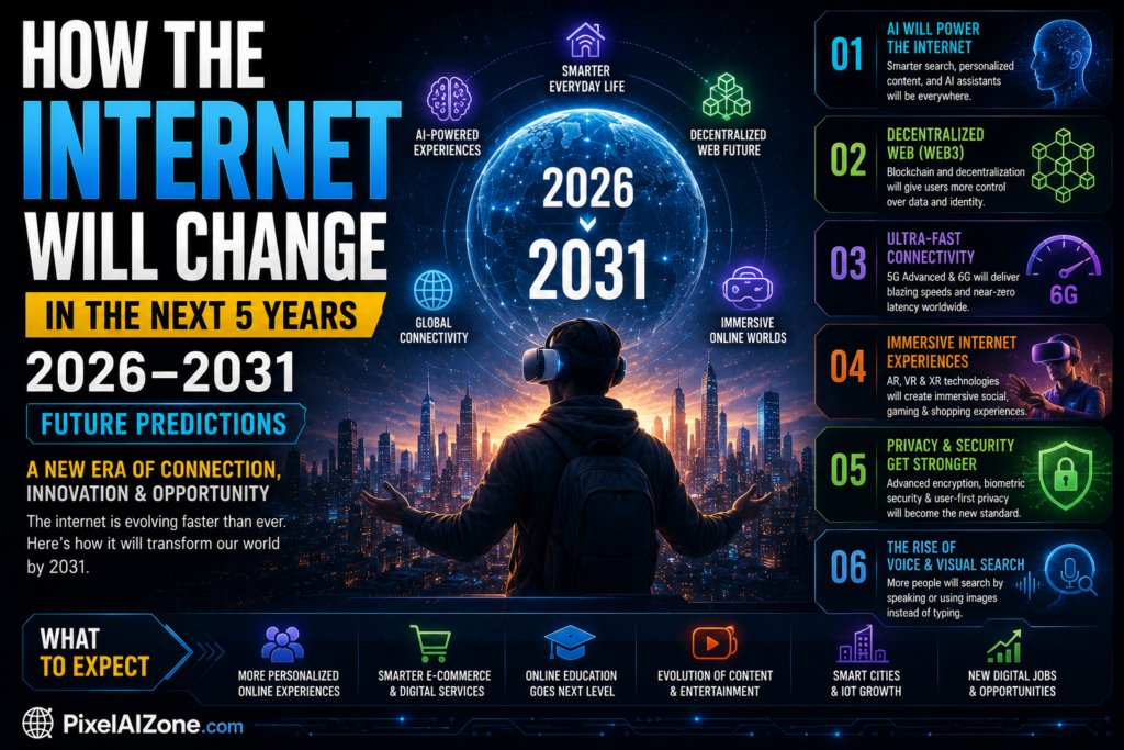 future of internet showing AI and digital transformation from 2026 to 2031