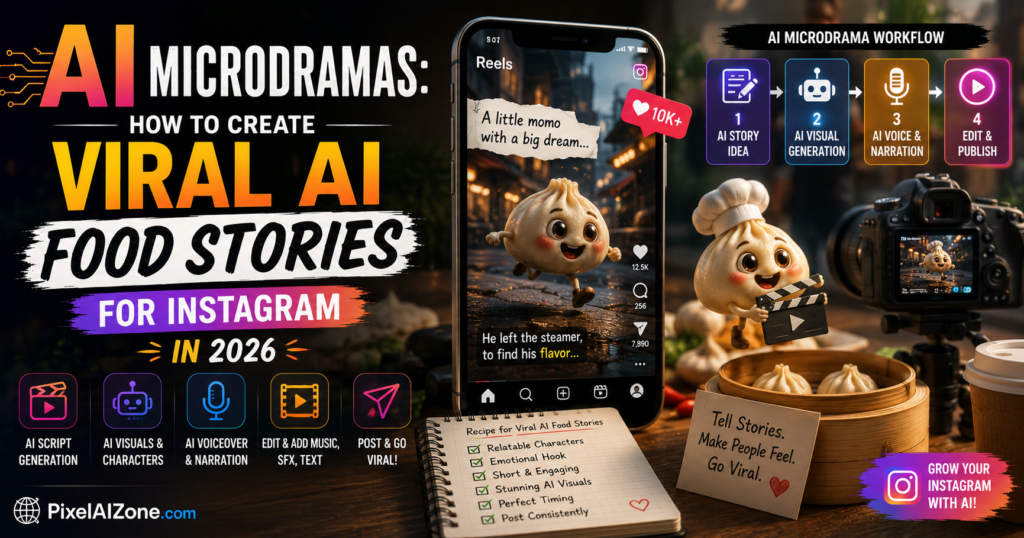 AI microdramas Pakistan food stories showing samosa jalebi biryani raita characters with Instagram viral trend 2026