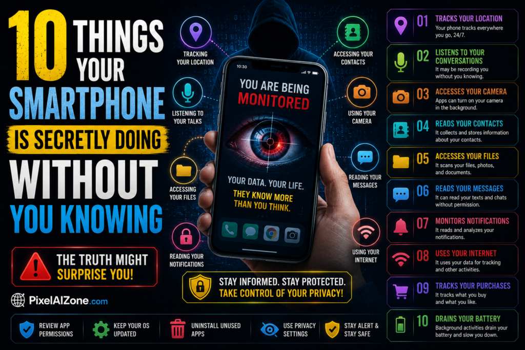Your smartphone is spying on you while tracking location and listening to conversations through microphone