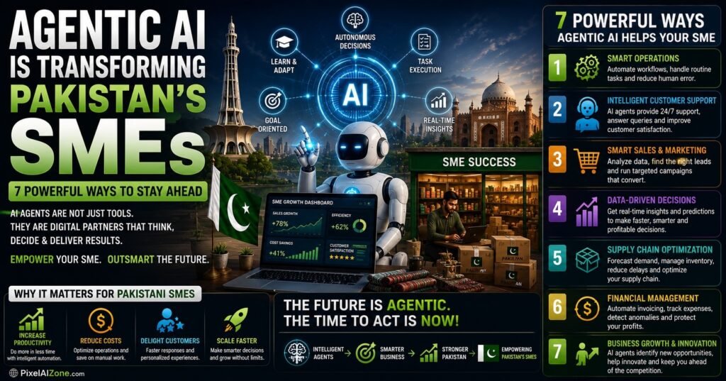 Agentic AI is transforming Pakistan's SMEs showing 7 powerful ways to stay ahead with autonomous business operations and digital workforce