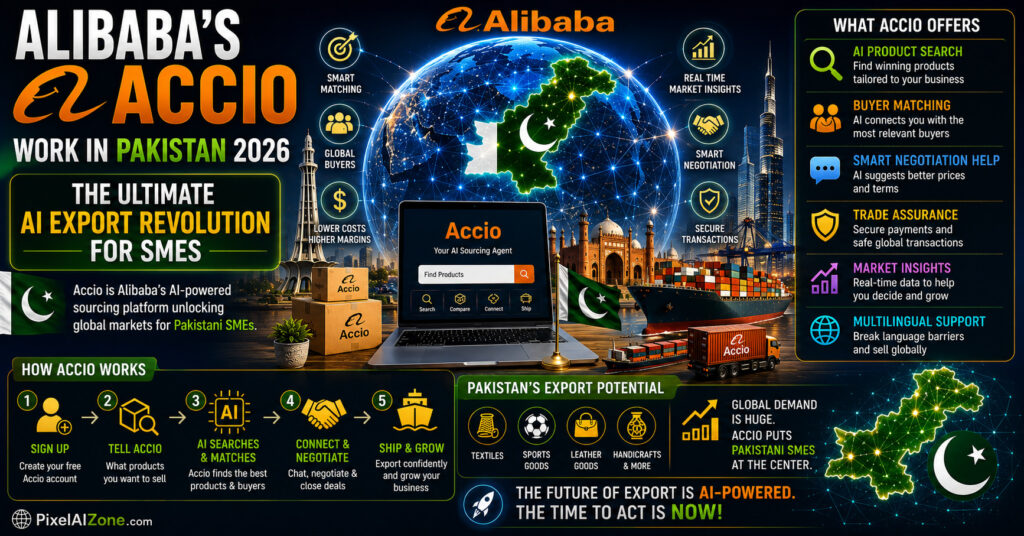 Alibaba's Accio Work in Pakistan AI export platform launched for SMEs with agentic business team and digital workforce